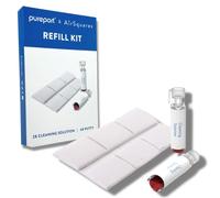 Kit de recharge pour outil multifonction de nettoyage et d'entretien PurePort | 2 bouteilles de solution de nettoyage, 6 pâtes de nettoyage AirSquares | Nettoie, répare et restaure les ports iPhone et