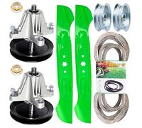 Kit de reconstruction de pont de 116,8 cm pour tondeuse Cub Cadet XT1-LT46 XT2-LX46 MTD Craftsman T225 T240 Troy Bilt Super Bronco 46 TB2246 avec 2 broches 918-06977 2 lames 742-04244 2 lames Galet