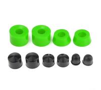 Kit de reconstruction de skateboard avec bagues en polyuréthane, tasses pivotantes, rondelles et amortisseur conçu pour longboard et skateboard camion à fonctionnement fluide (vert)