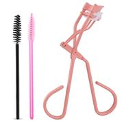Kit de recourbe-cils Beauty Lash Curler avec 10 tampons de recharge en silicone et 2 brosses à mascara en métal - Recourbe-cils universel - Outil de maquillage pour femmes et filles (rose)