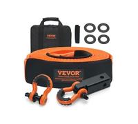 VEVOR Kit de récupération de sangle de remorquage robuste en polyester, 76,2 mm x 9,1 m, corde de treuil, 16329 kg, boucle triple renforcée, sangle d'arrachage, récepteur d'attelage à manille de 50 mm