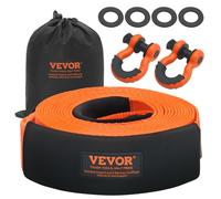 Kit de Récupération de Sangle de Remorquage Robuste en Polyester-VEVOR-76,2 mm x 9,1 m-Manchons de Protection-pour Camion Jeep SUV