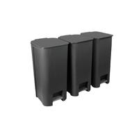 Kit de recyclage 3x poubelles a pedale 40 L graphite fonce Practic 10105593