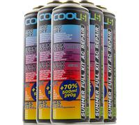 Cool5 Summer Full KIT AC 5 en 1 Repair - Gaz de rechange gaz, huile de climatisation, mastic pour pièces en aluminium et caoutchouc, déshydratant - Pour véhicules de 1995 à 2016, grand paquet de 290 g