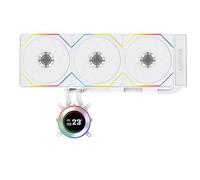 LIANLI Kit de refroidissement à eau simple, HydroShift II, LCD-C, 360TL, blanc, écran LCD IPS rond de 2,1", utilise UNIFAN TL120 sans fil, ce produit agréé