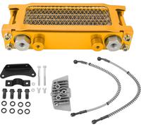 Kit de refroidissement d'huile de moto en aluminium 4 rangées de radiateurs à haut rendement pour singe 50cc à 110cc Moto Gold