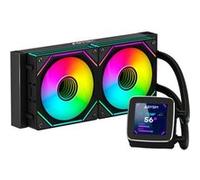 Kit de refroidissement liquide Abysm Oceanic LCD 240 ARGB - 2 ventilateurs 120 mm - Éclairage ARGB - Écran LCD 2,8 - Pompe 2500 tr/min - Tubes 350 mm - Couleur Noir G