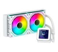 ABYSM Gaming Refroidissement liquide OCEANIC 240 White ARGB, avec écran LCD de 2,8" personnalisable, pour surveiller la température du processeur, la vitesse des ventilateurs et d'autres paramètres