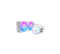 Kit de refroidissement liquide Cooler Master MasterLiquid Atmos II LCD 240mm blanc avec 2 ventilateurs 12 cm, écran LCD sur pompe et RGB