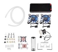 Kit de Refroidissement par Eau pour Ordinateur, Kit de Système de Refroidissement par Eau, avec Dissipateur Thermique de 240 Mm, Pompe à Eau, Réservoir, Bloc CPU GPU, Ventilateur