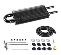 Kit de refroidisseur d'huile de transmission de 0,6 cm en alliage d'aluminium avec tube à 2 passages et ailettes pour une meilleure circulation de l'air et le transfert de chaleur (noir)