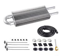 Kit de refroidisseur d'huile de transmission en aluminium de 0,6 cm avec tube à 2 passages et ailettes pour une meilleure dissipation de la chaleur (argent)