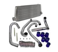 Kit de refroidisseur intermédiaire avant, convertisseur de pression, adapté pour Impreza, WRX STI GC EJ20 Turbo 2.0L 96-00 Échangeur air-air Tube intercooler(Blue)