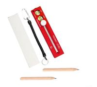 Kit de règle en alliage d'aluminium à double échelle à bord droit avec niveau à bulle pour bricolage 290 mm (rouge)