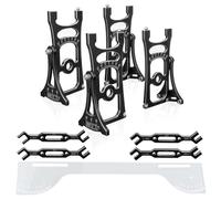 Kit de règle réglable en alliage d'aluminium de 17 mm pour voiture télécommandée 1/8 1/7, camion de rallye, voiture télécommandée tout-terrain (noir + clé)
