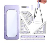 Kit de Règles de Géométrie | Trousse de de Géométrie Scolaire | Outils de Mesure et Dessin | Fournitures pour Cours de Maths et Art Élèves et Étudiants