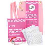 Kit de règles pour filles 9-13 ans - Coussinets biologiques pour adolescentes classés 1 avec ailes - Coussinets en coton, bracelet de suivi et sac à bandoulière discret - Kit de démarrage pour