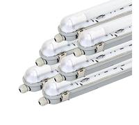 Kit de Réglette LED IP65 + Tube Néon LED 120cm T8 18W - Pack de 6 / Blanc Chaud 2300K - 3500K