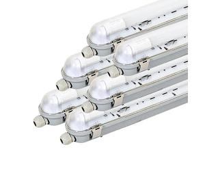 Kit de Réglette LED IP65 + Tube Néon LED 120cm T8 18W - Pack de 6 / Blanc Neutre 4000K - 5500K