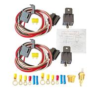 Kit de relais de ventilateur électrique automobile, kit relais de ventilateur de refroidissement électrique - Kit de refroidissement au ventilateur 12 V 40 A avec thermostat | étanche avec capteur de