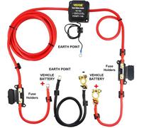 VEVOR Kit de Relais Sensible à la Tension 12 V 140 A Kit d'Isolateur de Batterie Double, Relais de Batterie Charge Divisé Universel étanche avec Cable de Batterie de 6 m pour VTT UTV Camions Camping