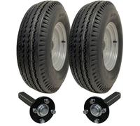 Parnells - Kit de Remorque Haute Vitesse - 2 Pneus et Roues, 5.00-10 + 2 Moyeux PCD 100 mm, Essieux 35x35 mm, Diamètre 508 mm, Capacité Totale 710 kg - Sans Attelage, Roues Homologuées pour la Route