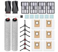 Kit de remplacement 26 pièces pour Eufy E25 / E28 / E28 Omni: 1 paire de brosses principales, 2 balais à roulettes, 4 filtres, 6 brosses latérales, 6 sacs à poussière, 6 tablettes parfumées (pour le