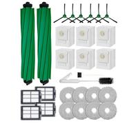 Kit de Remplacement 28 pièces pour iRobot aspirateur Robot Roomba Plus 405/505 Combo: 2 brosses rotatives, 6 brosses latérales, 6 Sacs à poussière, 4 filtres HEPA, 8 tampons de Nettoyage