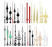 Kit de remplacement d'aiguille d'horloge avec 12 paires de pointeurs métalliques compatibles avec les mouvements à quartz pour horlogerie et réparation