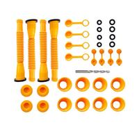 Kit de remplacement de bec de bidon d'essence, ensemble de buses anti-déversement de qualité supérieure avec foret pour bidons d'essence de 1, 2, 5 et 10 gallons, plastique jaune, (Coffret 4 pièces +