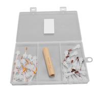 Kit de Remplacement de Brosse à Vernis à Ongles avec Poignée Double Tête Art Nail Art Têtes de Pinceau Interchangeables Tige en Bois Massif pour Peinture de Mélange Facile