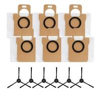 Kit de remplacement de brosse latérale, sacs à poussière pour aspirateur robot JONR pour P20 Pro 6 brosses latérales + 6 sacs non tissés, nylon et microfibre
