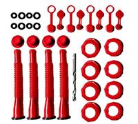 Kit de remplacement de buse de réservoir de carburant pour bidon d'essence de 19 litres, pièces de bec flexible avec bouchon à vis, composants de ravitaillement anti-fuite, rouge, ensembles de 2 ou 4