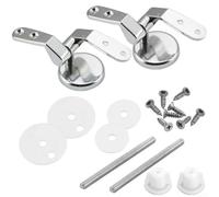 Kit de remplacement de charnière de siège de toilette réglable en alliage de zinc plaqué argent avec rondelles en nylon pour sièges en bois MDF résine résistante à la rouille écrous de fixation