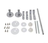 Kit de remplacement de charnières de siège de toilette en alliage de zinc - Fixations chromées robustes pour sièges de WC en forme de D - Fixation supérieure et inférieure - Pièces de réparation