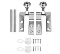 Kit de remplacement de charnières de siège de toilette en métal - Fixations en alliage de zinc chromé pour sièges en bois et résine - Pièces de rechange pour montage supérieur