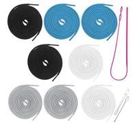 Kit de Remplacement de Cordons 8 PCS 140cm en 4 Couleurs avec 2 Aiguilles d'Enfilage et 1 Enfileur Flexible pour Pantalons de Jogging, Sweats à Capuche et Sacs