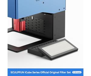 Kit de remplacement de coton filtrant compatible avec les machines de gravure et de découpe SCULPFUN iCube 10W, 5W et 3W - Média de filtration au charbon actif pour le contrôle de