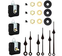 Kit de remplacement de mouvement d'horloge à quartz avec 3 aiguilles différentes, design long arbre pour une installation facile sur des visages épais, convient pour la réparation d'horloge (A)