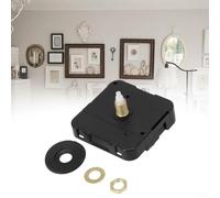 Kit de remplacement de mouvement d'horloge à quartz avec mécanisme silencieux et broche multi-tailles de 8 à 31 mm, kit d'outils de réparation d'horloge noire pour travaux manuels, bureau ou