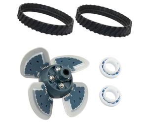 Kit de remplacement de piste de moteur pour nettoyeur de piscine MX6 et MX8, 2 pistes + 1 moteur + 2 roulements, construction plastique, bleu/noir/blanc
