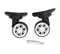Kit de remplacement de roues de bagages, roue muette de valise, 1 paire | Roues de remplacement de bagages, roues pivotantes rotatives à 360 ° avec 8 vis pour la réparation de valises à bagages