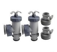 Kit de remplacement de valve à piston pour pompes de filtration Intex 1500 2500 4000 GPH, adaptateur de tuyau de type B de 3,2 à 3,8 cm, pièces d'équipement de piscine en plastique avec 2 valves et 2