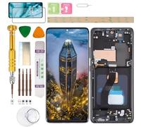 Kit de remplacement d'écran LCD (sans empreintes digitales) pour Samsung Galaxy S21 Ultra 5G SM-G998U, G998U1, G998B, G998B/DS, G998W, G998N, G9980 (Noir)