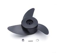 Kit de remplacement d'hélice de moteur hors-bord en plastique pour moteur électrique à la traîne deux ou trois modèles avec broche et écrou, couleur noire, installation simple (hélice 12 V, 18 kg)