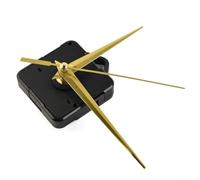 Kit de remplacement d'horloge murale à monter soi-même avec mécanisme de moteur à quartz, arbre de broche et aiguilles complètes pour bricolage et horloges sans cadre (doré)