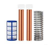 Kit de remplacement d'ioniseur de piscine en cuivre avec 2 anodes en cuivre, panier fileté, ressort hélicoïdal et vis à ailettes Convient à la plupart des ioniseurs solaires dans l'entretien de la