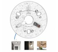 Kit de Remplacement LED 15W pour Ventilateur de Plafond, 3000K/4200K/6500K | Lumière Dimmable avec Fonction Mémoire, Panneau LED Rond Aluminium pour Plafonnier, Suspension et Applique Murale