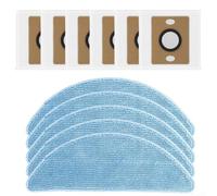 Kit de remplacement pour aspirateur avec 6 sacs à poussière et 5 serpillères en microfibre pour ILIFE V9, V9 Pro, G9, G9 Pro, A12 Pro Robot à vidage automatique