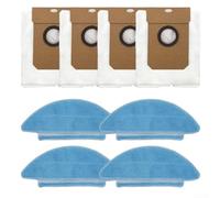 Kit de remplacement pour aspirateur Lubluelu pour SL68 - Sac à franges - 4 sacs à poussière et 4 chiffons de nettoyage pour soutenir une puissance d'aspiration constante